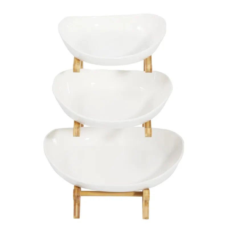 Fruteira de Mesa Moderna em Bambu 1 a 3 Andares