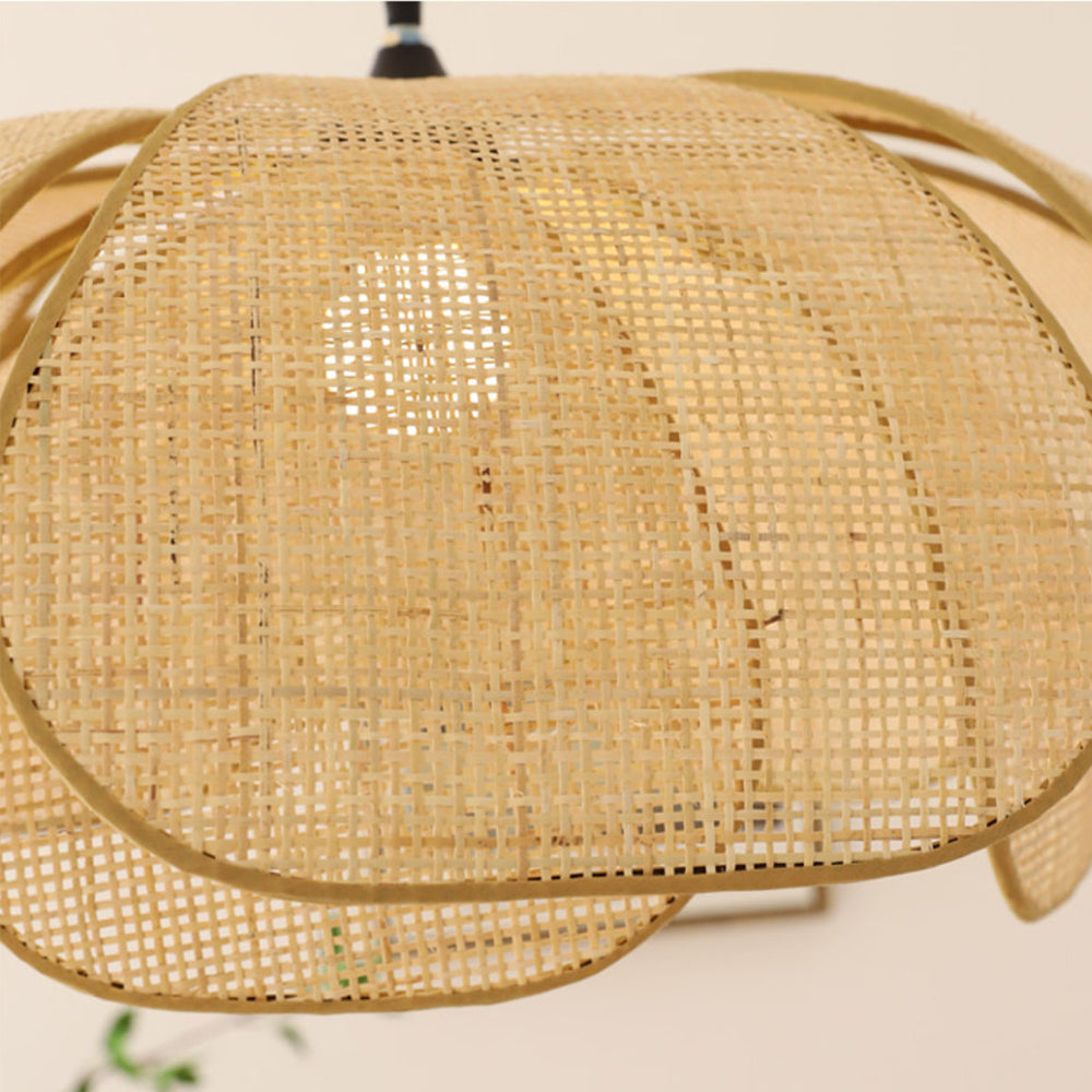 Pendente Rústico de Rattan Petal