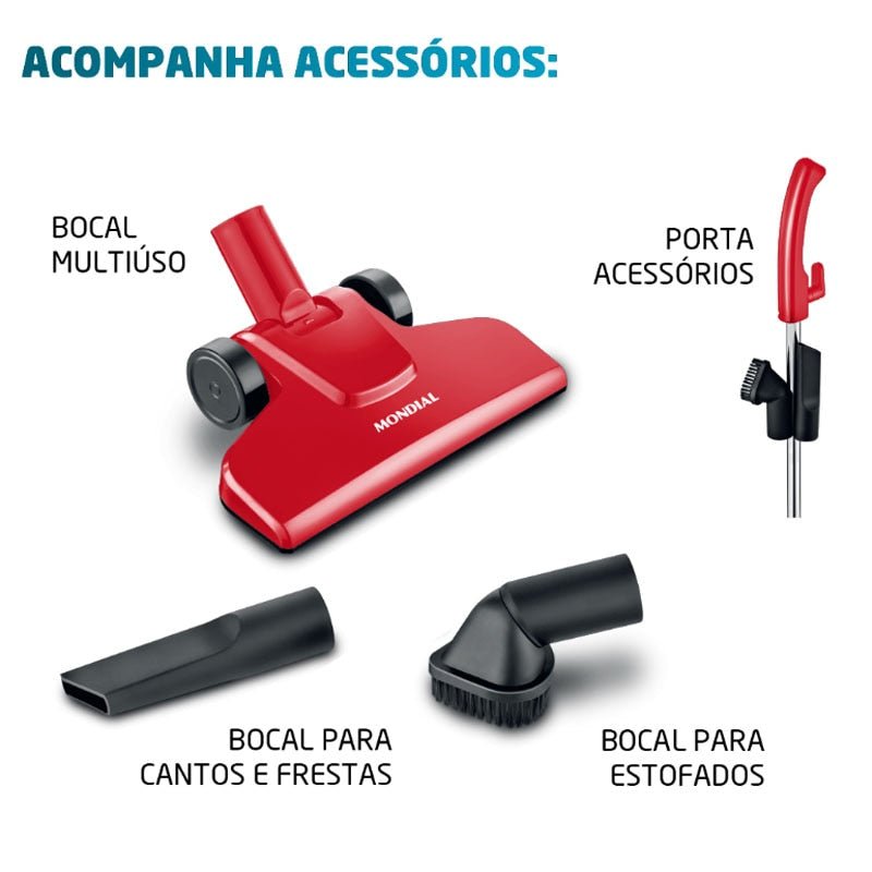Aspirador de Pó Vertical 2 em 1 Mondial Turbo Cycle AP36 1200W