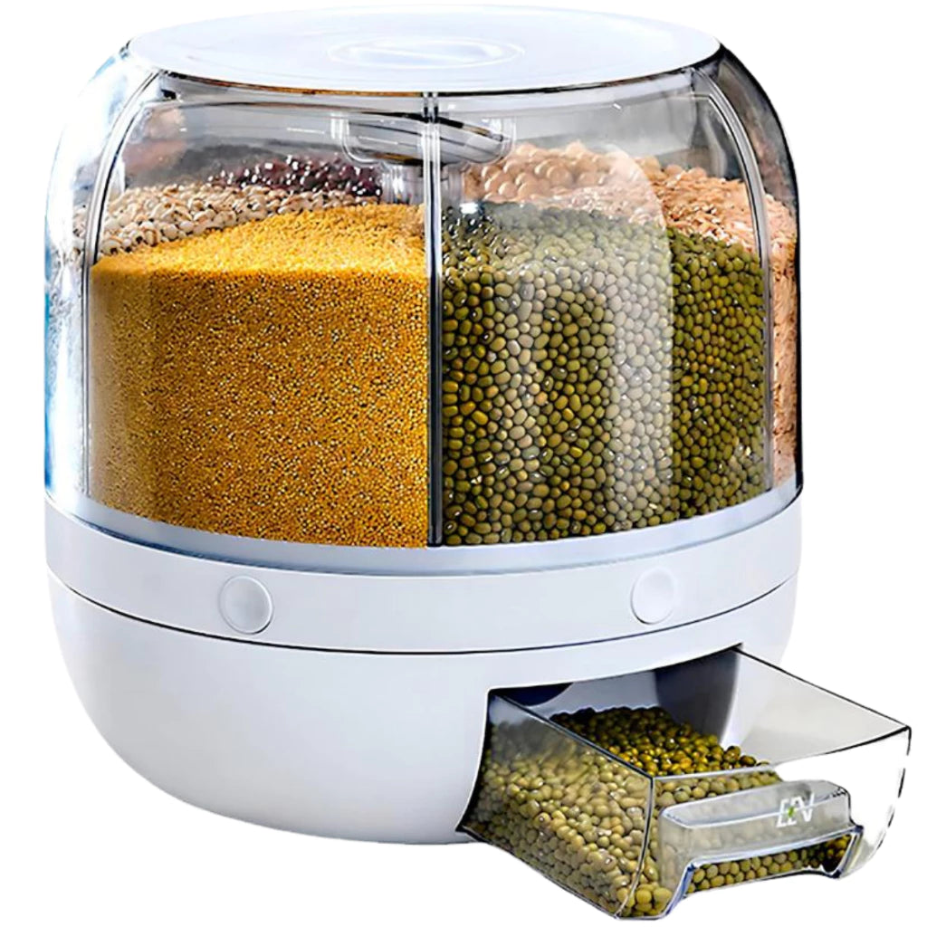 Dispenser de Alimentos Giratório com 6 divisões