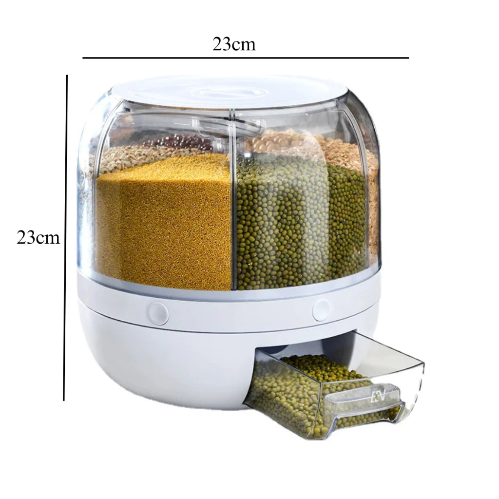 Dispenser de Alimentos Giratório com 6 divisões