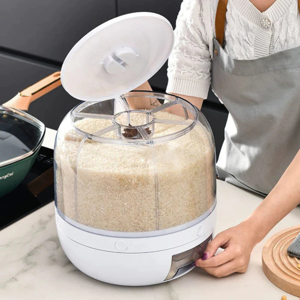 Dispenser de Alimentos Giratório com 6 divisões