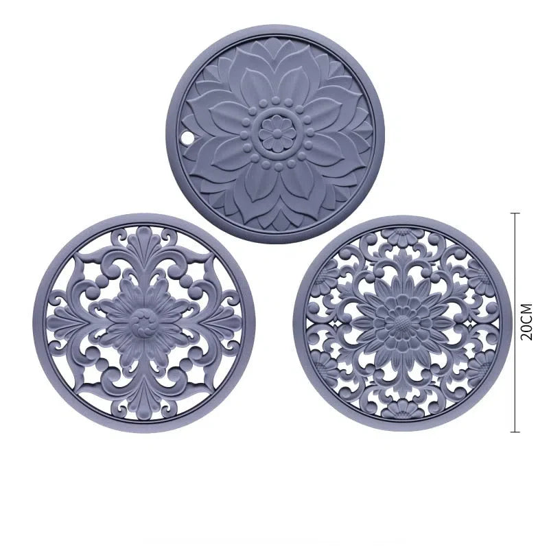 Conjunto de Descanso de Mesa em Silicone - 3 Peças