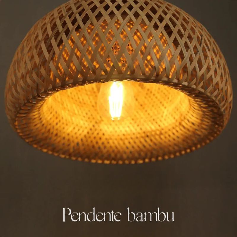 Luminária Pendente Bambu Organic Loom