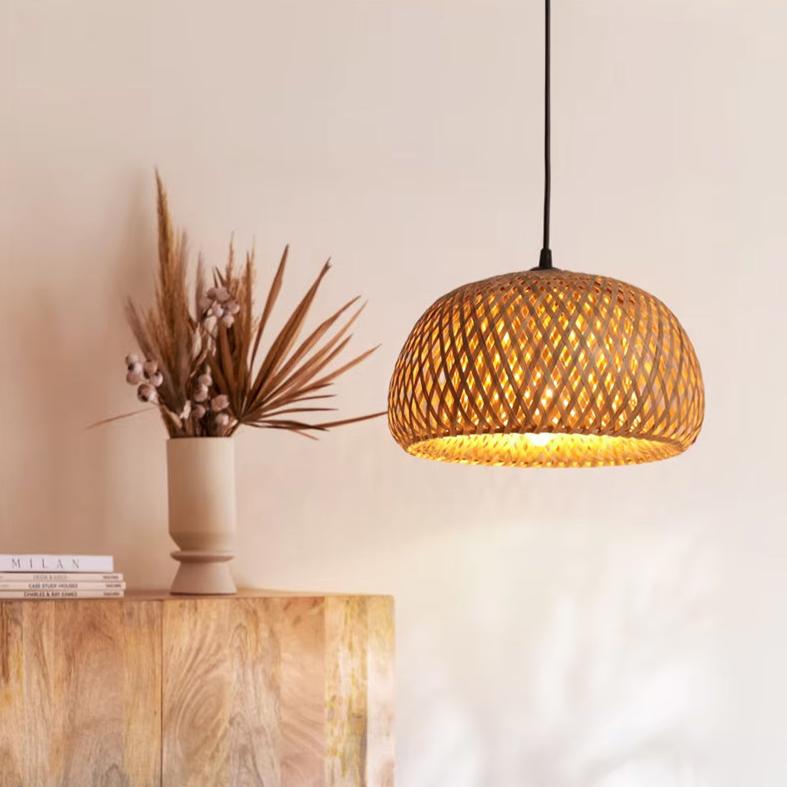 Luminária Pendente Bambu Organic Loom