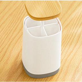 Porta Objetos Automático com Tampa de Bambu