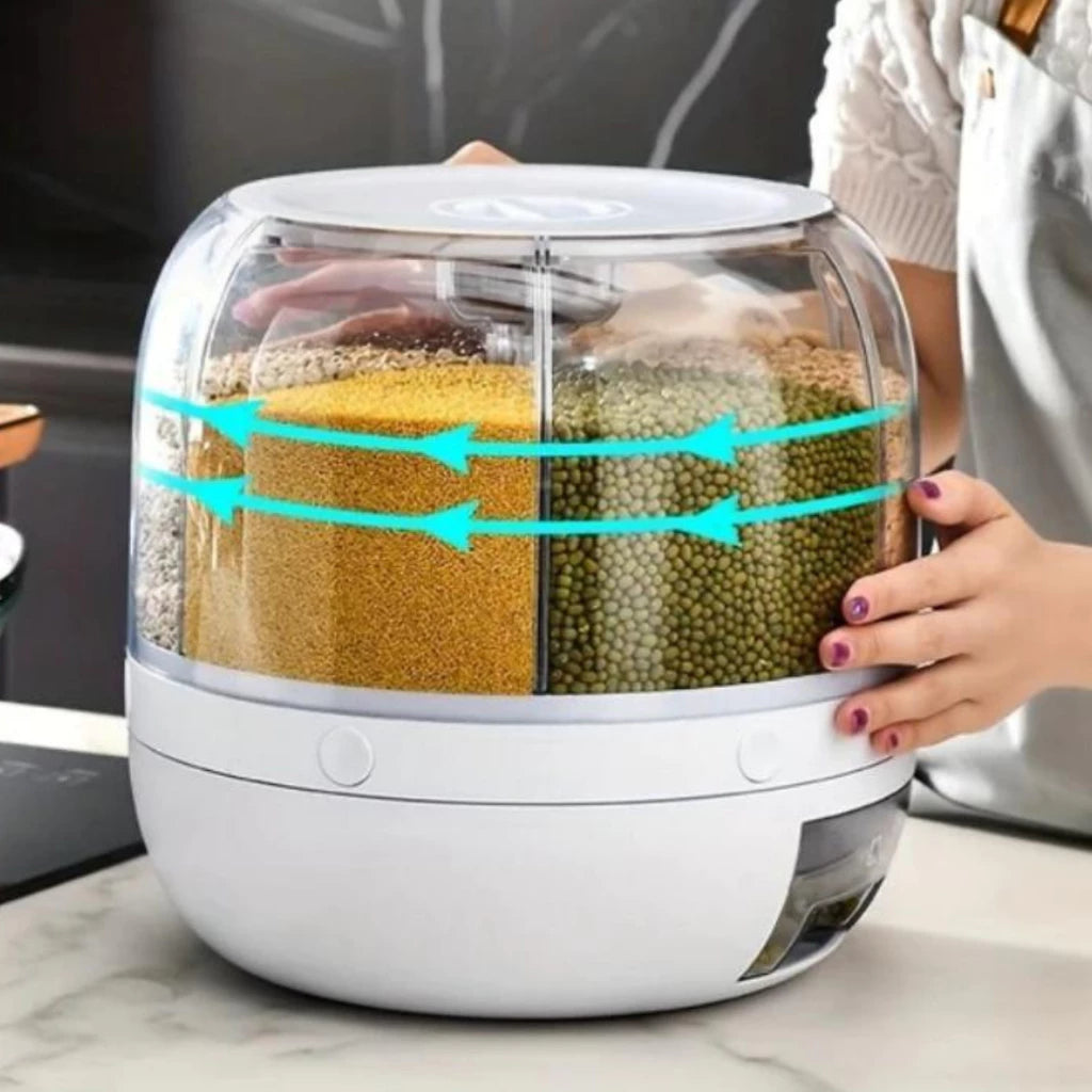 Dispenser de Alimentos Giratório com 6 divisões
