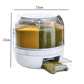 Dispenser de Alimentos Giratório com 6 divisões